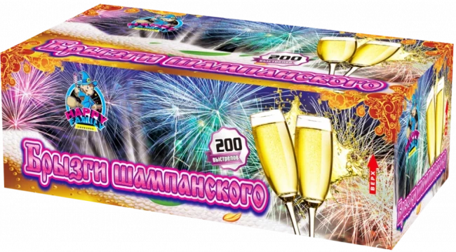 Фейерверк салют «Брызги шампанского» 200 залпов, 1.25" калибр