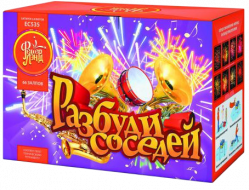 Фейерверк салют «Разбуди соседей» 66 залпов, 1" калибр Фейерверк салют «Разбуди соседей» 66 залпов, 1" калибр