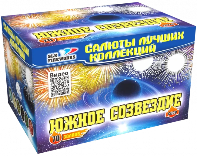 Фейерверк салют «Южное созвездие» 70 залпов, 0.8" калибр Фейерверк салют «Южное созвездие» 70 залпов, 0.8" калибр