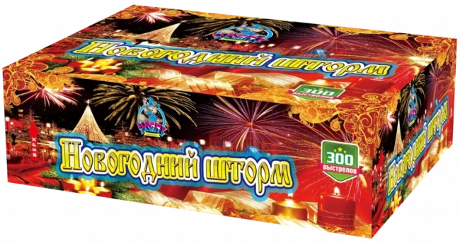 Фейерверк салют «Новогодний шторм» 300 залпов, 1" калибр Фейерверк салют «Новогодний шторм» 300 залпов, 1" калибр