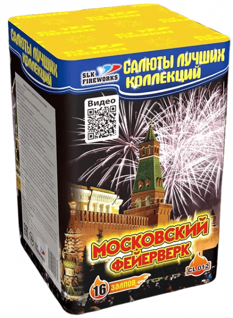 Фейерверк салют «Московский фейерверк» 16 залпов, 0.8" калибр Фейерверк салют «Московский фейерверк» 16 залпов, 0.8" калибр