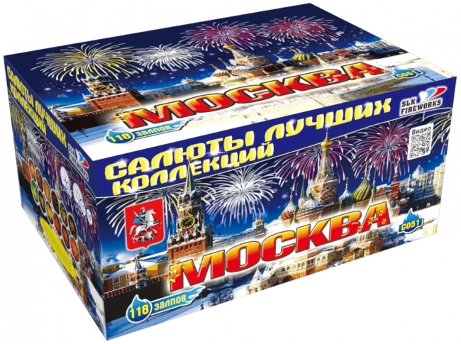 Фейерверк салют «Москва» 118 залпов, 1.2- 1.5" калибр