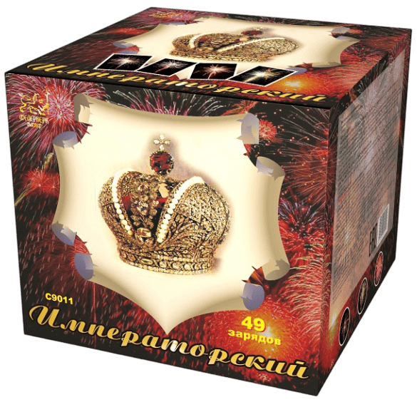 Фейерверк салют «Императорский» 49 залпов, 1.5" калибр Фейерверк салют «Императорский» 49 залпов, 1.5" калибр