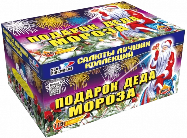 Фейерверк салют «Подарок деда мороза» 118 залпов, 1.2- 1.5" калибр