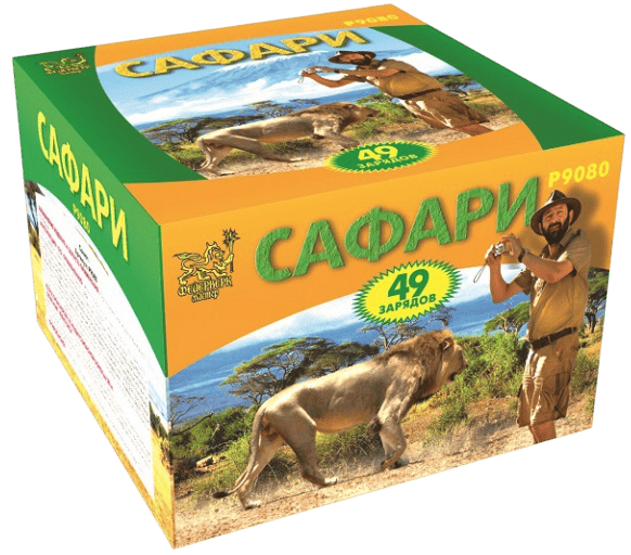 Фейерверк салют «Сафари» 49 залпов, 0.8" калибр Фейерверк салют «Сафари» 49 залпов, 0.8" калибр