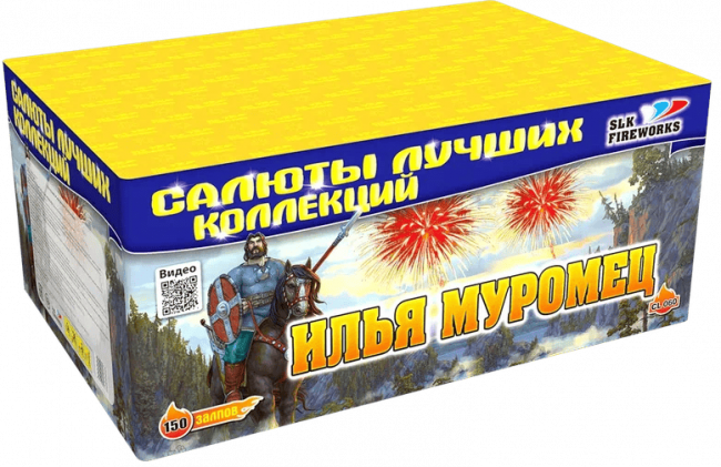 Фейерверк салют «Илья Муромец» 150 залпов, 1.25" калибр Фейерверк салют «Илья Муромец» 150 залпов, 1.25" калибр