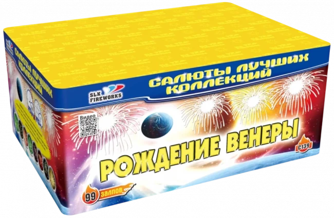 Фейерверк салют «Рождение Венеры» 99 залпов, 1" калибр Фейерверк салют «Рождение Венеры» 99 залпов, 1" калибр