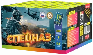 Фейерверк салют «Спецназ» 100 залпов, 0.8" калибр Фейерверк салют «Спецназ» 100 залпов, 0.8" калибр