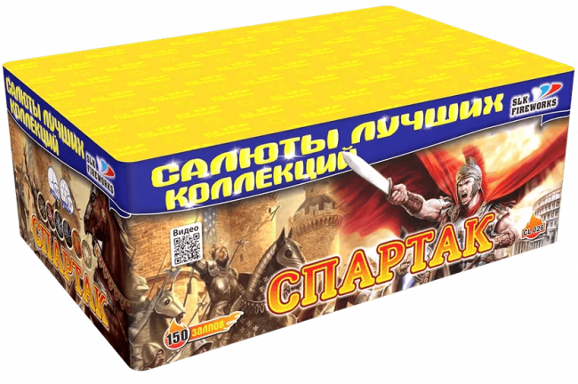 Фейерверк салют «Спартак» 150 залпов, 0.8" калибр Фейерверк салют «Спартак» 150 залпов, 0.8" калибр