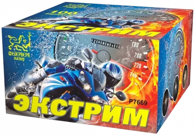 Фейерверк салют «Экстрим» 100 залпов, 0.8" калибр Фейерверк салют «Экстрим» 100 залпов, 0.8" калибр