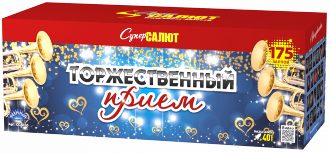 Фейерверк салют «Торжественный приём» 175 залпов, 1- 1.5" калибр Фейерверк салют «Торжественный приём» 175 залпов, 1- 1.5" калибр