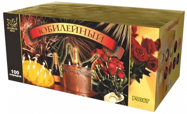 Фейерверк салют «Юбилейный» 100 залпов, 1" калибр Фейерверк салют «Юбилейный» 100 залпов, 1" калибр